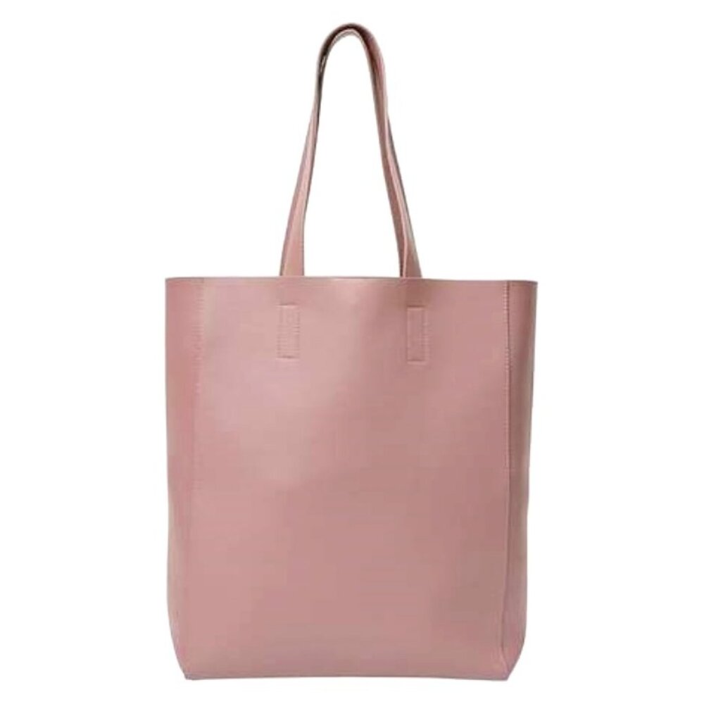 SUMMER & ROSE Soft Vegan Leather Tote 12.5" x 5" x 16.5" Plum 100% Vegan NWT